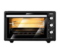 MPM MPE-10/T Four Électrique à Convection de 37 L, Rôtissoire à Poulet, Porte en Verre Double, 5 Modes de Chauffage, Minuterie, Réglage de la Température, Noir, 1650W