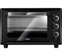 MPM MPE-28/T Mini-four électrique 28 L Fonction chaleur tournante, double porte vitrée, 6 modes de chauffage Noir