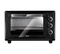 MPM MPE-28/T MIni Four électrique 28 l, fonction recirculation, double porte en verre, 6 modes de chauffage, minuterie jusqu'à 60 minutes, réglage de la température jusqu'à 250 °C, noir, 1500 W