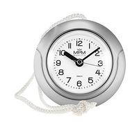 MPM Quality Horloge de Salle de Bain Design en Plastique, Mouvement à Quartz, étanche 3-5 ATM, Argent, Ø 135 mm,Convient pour et comme Horloge de Salle de Bain, Horloge de Piscine, Horloge de Cuisine