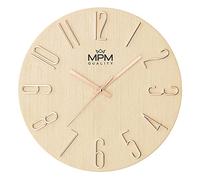 MPM Quality Horloge Murale Design, Affichage de la Date, Chiffres 3D, Mouvement à Quartz précis, ∅ 305 mm, décoration Murale Moderne pour Salon, Chambre ou Bureau