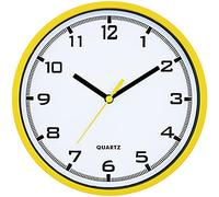 MPM Quality Horloge Murale Design, Horloge Moderne, décoration Murale en Plastique, Jaune, Moteur Pas à Quartz, l'accessoire idéal pour n'importe Quelle pièce de la Maison : Salon, Chambre, Cuisine,