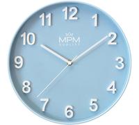 MPM Quality Horloge Murale Rivera A, Bleu Pastel, en Plastique Moderne, Belle décoration pour n'importe Quelle pièce, Ø 306 mm, élément Design, Parfaite comme Chambre à Coucher, Chambre d'enfant,