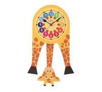 MPM Quality Pendule pour Enfant, Girafe, Horloge Murale en Bois, fabriquée en UE, Design, Horloge Murale en Bois, décoration Murale en Bois, Motif Animal, 210 x 550 x 35 mm, décoration pour Chambre