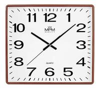 MPM Vinity Design Horloge Murale carrée 3D Chiffres Arabes Marron/Blanc Mouvement à Quartz sans tic-tac analogique Grande décoration Murale 500 x 450