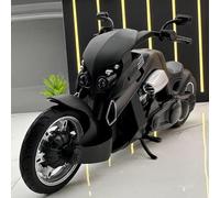 MPODYTSF Modèle réduit 1:12 Alliage pour Y-AMAHA Tyrannosaurus Moto Modèle Jouet Scooter Cadeau Gâteau Ornement(Nero)