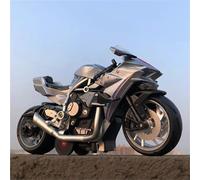 MPODYTSF Modèle réduit Jouets Son Et Lumière Modèle De Moto Course en Alliage 1/12 pour Kawasaki pour Ninja H2R, Métal Moulé sous Pression Collection Miniature(Grey)