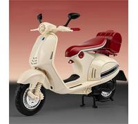MPODYTSF Modèle réduit Modèle Réduit De Moto en Alliage 1:12, Jouet Sonore Et Lumineux, Scooter, Décoration Gâteau pour Vespa 946(Beige)