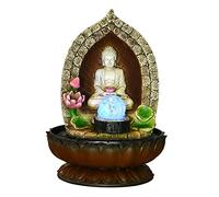 MPOPO Fontaines de Table Décoration de Table Fontaine d'eau Courante Statue Bouddha décoration Paysage Aquatique avec Boule Feng Shui Fontaines d'intérieur
