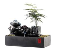 MPOPO Fontaines de Table Fontaine de Table à Eau créative Style Chinois Ornements d'eau en Circulation Table thé Décorations Bureau Fontaines d'intérieur