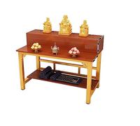 MPOPO Table d'autel de méditation de style chinois, plate-forme simplifiée, Bouddha, armoire Bouddha, plate-forme économique à deux couches, dieu de la richesse, table de prière Guan Gong (120 cm)