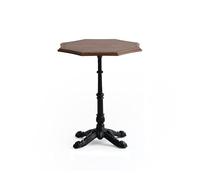 MPOPO Table octogonale Vintage en Bois Massif et Fer, for Desserts, librairie, Restaurant, Petite Table à Manger, mobilier de Loisirs Table Basse(60cm)