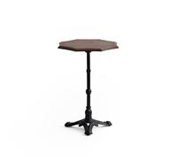 MPOPO Table octogonale Vintage en Bois Massif et Fer, for Desserts, librairie, Restaurant, Petite Table à Manger, mobilier de Loisirs Table Basse(50cm)