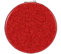 Mpowtech Miroir compact grossissant pour hommes, femmes et filles, petit miroir de poche pliable de poche grossissant 2 x 1x, portable, double face sans distorsion (rouge-rond)