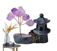 Mppchhn Arbre en | Énergétique en Améthyste Reiki | Figurines Positives Reiki Décoration Maison Statue Spirituelle pour Chambre Table Fenêtre Cadeau De Pendaison De