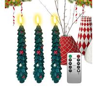 Mppchhn Bougies Électriques Sans Flamme Pour Arbre De Noël,Bougie Électrique Pour Sapin De Noël Avec Télécommande - Décoration Romantique Pour Tables À Manger Chambres Cheminées Appuis De Fenêtre -