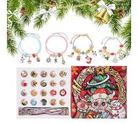 Mppchhn Calendrier de compte à rebours, kit de fabrication de bracelets de 24 jours, calendrier d'activités amusant | pour filles, femmes, filles, épouse, fête, fête d'hiver, réunion de famille