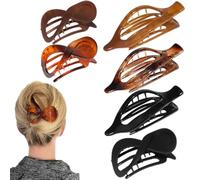 Mppchhn Clips de griffe à cheveux plats, clip de griffe plate pour femmes, 6 pièces Horizontal non glissant en épingle à cheveux Barrette Banana Clips, Hairgrips confortables vintage, accessoires de