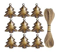 Mppchhn Cloches de Noël 9 Pièces, Décoration de Sapin en Cloches Métalliques avec Corde de 2 Mètres, Suspension Festive Destinée À La Célébration des Fêtes Conçue pour Fête d'hiver Porte Fenêtre