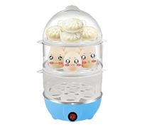 Mppchhn Cuiseur D'Œufs Rapide - Cuit-Œufs Automatique 3 Niveaux pour Œufs Durs - Appareil Cuiseur Vapeur avec Arrêt Automatique pour Céréales et Bouchées