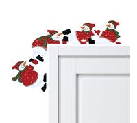 Mppchhn Décoration De Porte d'angle De Noël | Sculpture Murale en Bois | Décoration de Fronton de Porte de Noël,pour TV Cheminée Chambre Salon Fenêtre Meuble