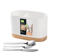 Mppchhn Support de Séchage pour Ustensiles, Organisateur de Baguettes et Rangement, Égouttoir à Couverts de Cuisine avec 2 Compartiments pour Séchage et Stockage des Cuillères, Fourchettes et