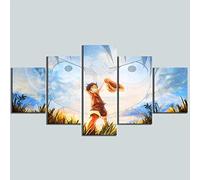 MPPSU Affiche Créative De Personnage De Dessin Animé One Piece Tableaux, Posters et Arts Décoratifs Tableau Cuisine Decoration Murale Salon Moderne Impressions Sur Toile Intissee 5 Pièces Avec Cadre
