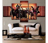 MPPSU Affiche De Personnage D'Anime One-Piece Tableaux, Posters et Arts Décoratifs Tableau Cuisine Decoration Murale Salon Moderne Impressions Sur Toile Intissee 5 Pièces Avec Cadre 100x50cm
