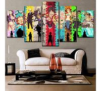 MPPSU Affiche De Personnage D'Anime One Piece Tableaux, Posters et Arts Décoratifs Tableau Cuisine Decoration Murale Salon Moderne Impressions Sur Toile Intissee 5 Pièces Avec Cadre 100x50cm