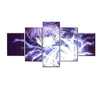 MPPSU Affiche Du Personnage De Killua-Zoldyck Anime Tableaux, Posters et Arts Décoratifs Tableau Cuisine Decoration Murale Salon Moderne Impressions Sur Toile Intissee 5 Pièces Avec Cadre 100x50cm