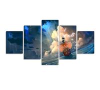 MPPSU Affiche Du Personnage De One Piece Pirate Ship Anime Tableaux, Posters et Arts Décoratifs Tableau Cuisine Decoration Murale Salon Moderne Impressions Sur Toile Intissee 5 Pièces Avec Cadre