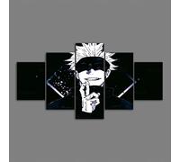 MPPSU Jujutsu Kaisen Poster Tableaux, Posters et Arts Décoratifs Tableau Cuisine Decoration Murale Salon Moderne Impressions Sur Toile Intissee 5 Pièces Avec Cadre