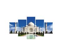 MPPSU Taj Mahal Ville Architecture Paysage Tableaux, Posters et Arts Décoratifs Tableau Cuisine Decoration Murale Salon Moderne Impressions Sur Toile Intissee 5 Pièces Avec Cadre
