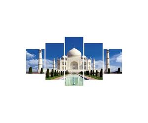 MPPSU Taj Mahal Ville Architecture Paysage Tableaux, Posters et Arts Décoratifs Tableau Cuisine Decoration Murale Salon Moderne Impressions Sur Toile Intissee 5 Pièces Avec Cadre