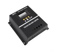 Mppt Contrôleur de charge solaire 150 A avec écran LCD pour système 12 V 24 V 36 V 48 V Double port USB et dissipateur thermique en alliage d'aluminium Boîtier noir (coque)