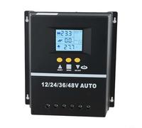 Mppt Contrôleur de charge solaire 150 A avec écran LCD pour système 12 V 24 V 36 V 48 V Double port USB et dissipateur thermique en alliage d'aluminium Boîtier noir (150 A)
