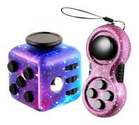 MPQDFG 2pcs Fidgeting Toy Cube Jouet Anti-Stress, Jouet Cube Contrôleur De Décompression, Cadeau Cube De Pression Gadget Sensoriel pour Enfants Et Adultes (Violet)