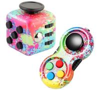 MPQDFG Jouet Anti-Stress 2pcs Fidgeting Toy Cube, Jouet Cube Contrôleur De Décompression, Cadeau Cube De Pression Gadget Sensoriel pour Enfants Et Adultes (Couleur)