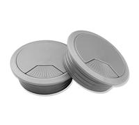 Mprofi MT® 2 Pièces | Passe Cable Bureau Argenté Ø 80mm | Passages de Passe Fil Bureau en Plastique | Cable Management PC Gamer | Organisateur de Gestion des Câbles pour la Maison et Le Bureau