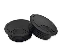 Mprofi MT® 2 Pièces | Passe Cable Bureau Noir Ø 80mm | Passages de Passe Fil Bureau en Plastique | Cable Management PC Gamer | Organisateur de Gestion des Câbles pour la Maison et Le Bureau