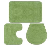 MPS Jeu de tapis de salle de bain 3 pcs Tissu Vert