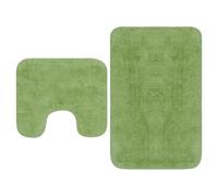 MPS Jeu de tapis de salle de bain 3 pcs Tissu Vert