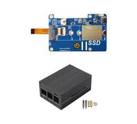 MPS2280P PCIE M.2 NVME SSD HAT+Boîtier pour Raspberry Pi 5 Support 2280 2230 2242 Gen 3 Carte D'Extension