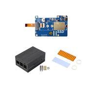 MPS2280P PCIE M.2 NVME SSD HAT+Boîtier+SSD Dissipateur Thermique pour Raspberry Pi 5 Support 2280 2230 2242 Gen 3 Carte D'Extension