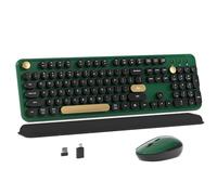 MPTOG Combo clavier et souris sans fil coloré avec touches rondes de machine à écrire, design rétro, interrupteur d'alimentation, design ergonomique, sans fil 2,4 GHz pour Windows, Mac,