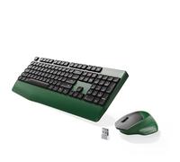 MPTOG Ensemble clavier et souris ergonomiques avec repose-poignet, chipset BK, clavier et souris de bureau colorés pleine grandeur, bouton d'alimentation, récepteur USB pour ordinateur portable (vert