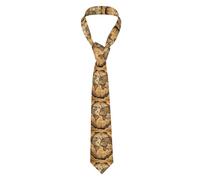MPUTEOY Cravate fine pour homme avec motif de bacon strié imprimé pour mariages, mariés, garçons d'honneur, missions, danses, cadeaux, Globe terrestre ancienne carte du monde, taille unique