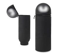 MPXEAVG Trousse Ecole 2 en 1 en Silicone Souple, Trousse Silicone Verticale, Panda Pochette de Stylo, Fermeture à Glissière, pour Fournitures Scolaires de Grande Capacité (Pingouin Noir)