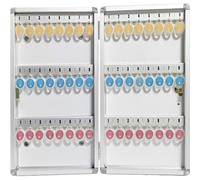 MPYEKP Portable Boite à Clés avec 24 Crochet, Armoire a Clef Murale Code, Sécurisée Boite a Clefs Coffre Voiture Placard à Clés pour École Bureau Usine Garage Agence Immobiliere(48Key)