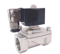 MPYJDTOI 2 Way SS304 Water Solenoid Valve Normally Close 3/8 1/2" 110V AC Orifice 15mm SPU-15 Zero Pressure Start Plug Type(1/2",DC24V_NBR)